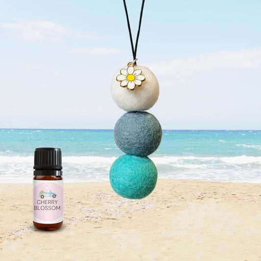 Essential Oil Car Diffuser - Cherry Blossom Scent - White Daisey Charm